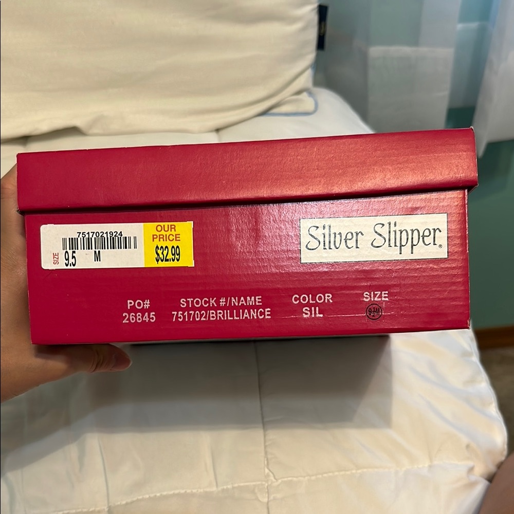 Silver Slippers Glittering Silver Heels